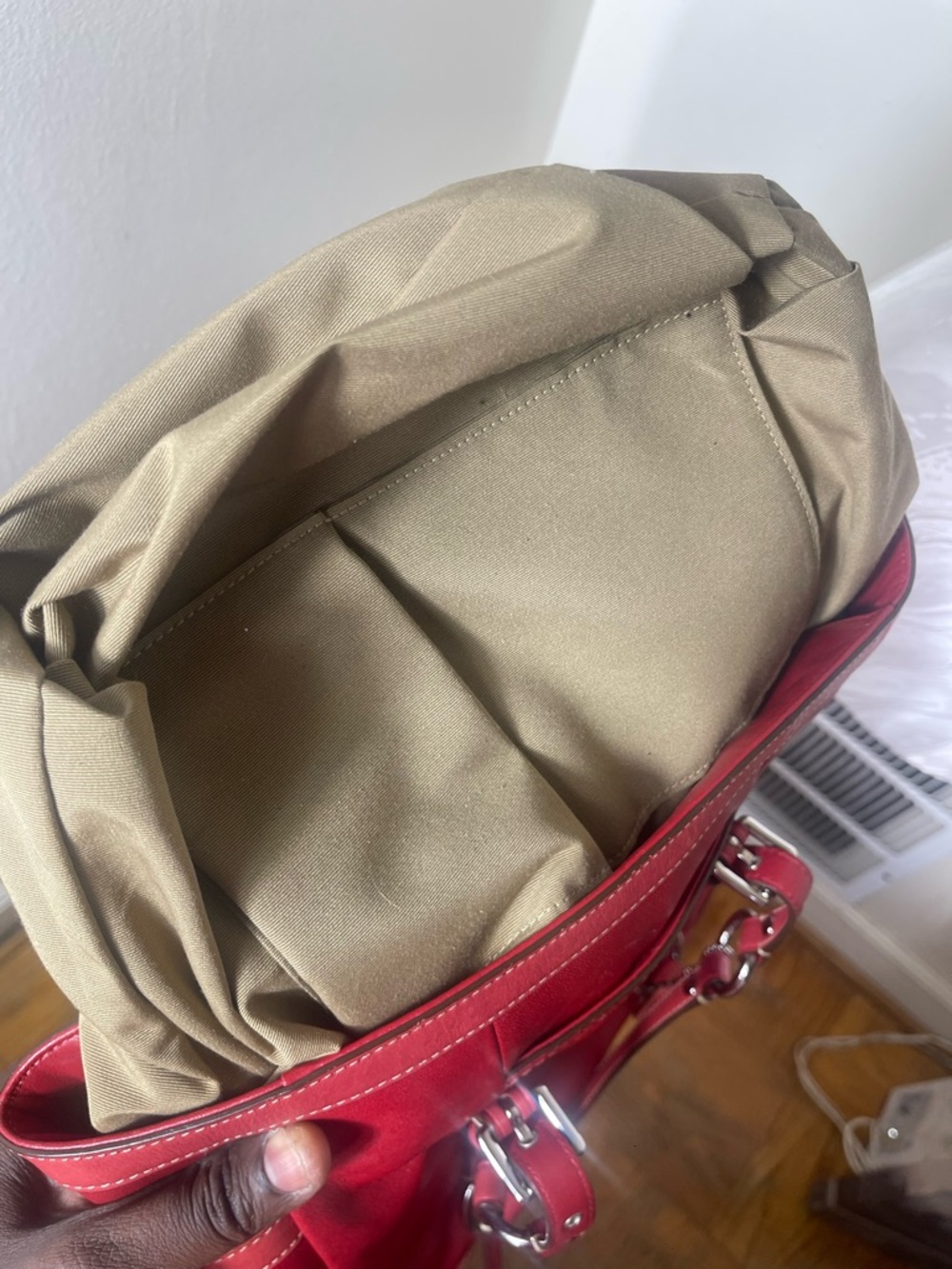 Vintage Y2K shoulder red tote bag - Picture 6 of 10